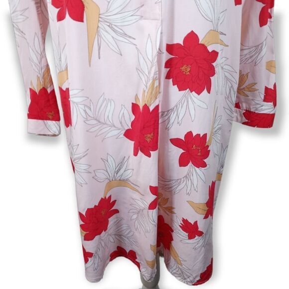 FOREVER 21 PINK & RED FLORAL SHIRT DRESS SZ.M EUC - Picture 3 of 6